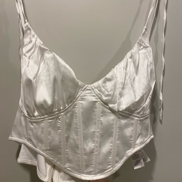 Satin ruched corset cami top - Picture 2 of 3